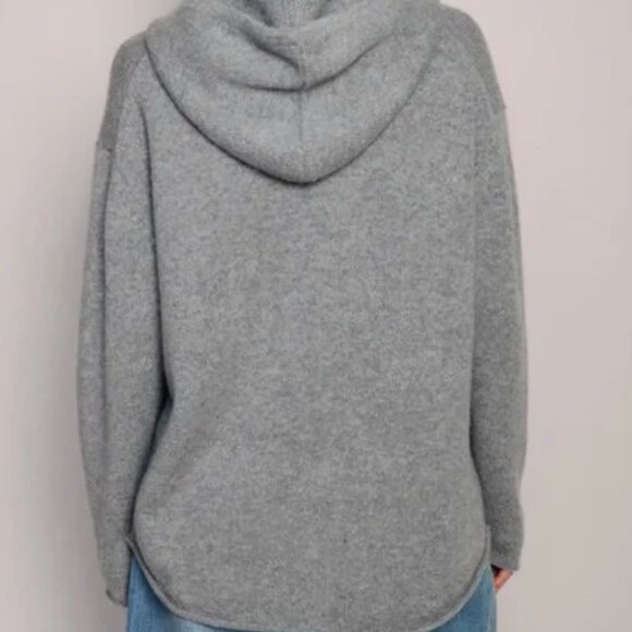 John Patrick Organic Noel 100% Cashmere Hoodie in Grey Melange - Women's XS - Picture 6 of 9
